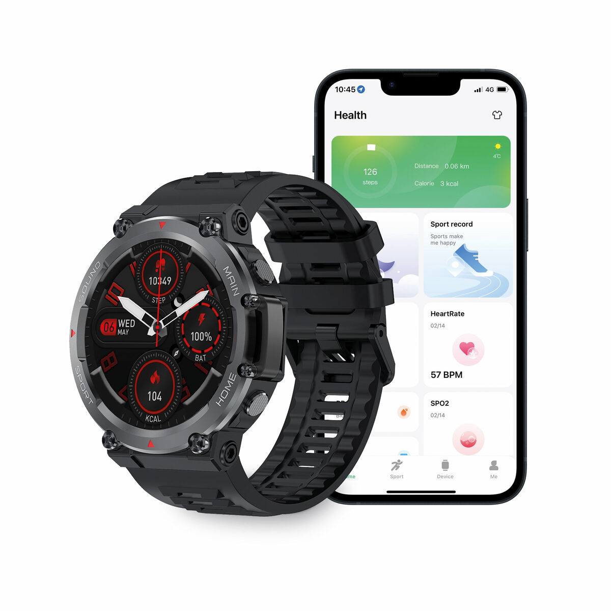 Smartwatch KSIX Oslo 1,5" Bluetooth 5.0 270 mAh Nero
